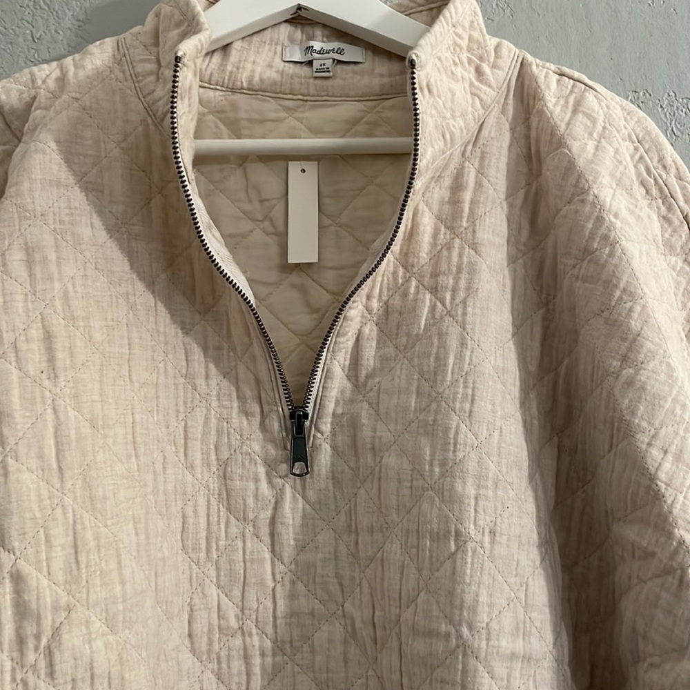 NWT Madewell Diamond Jacquard Half-Zip Sweater - Picture 5 of 14